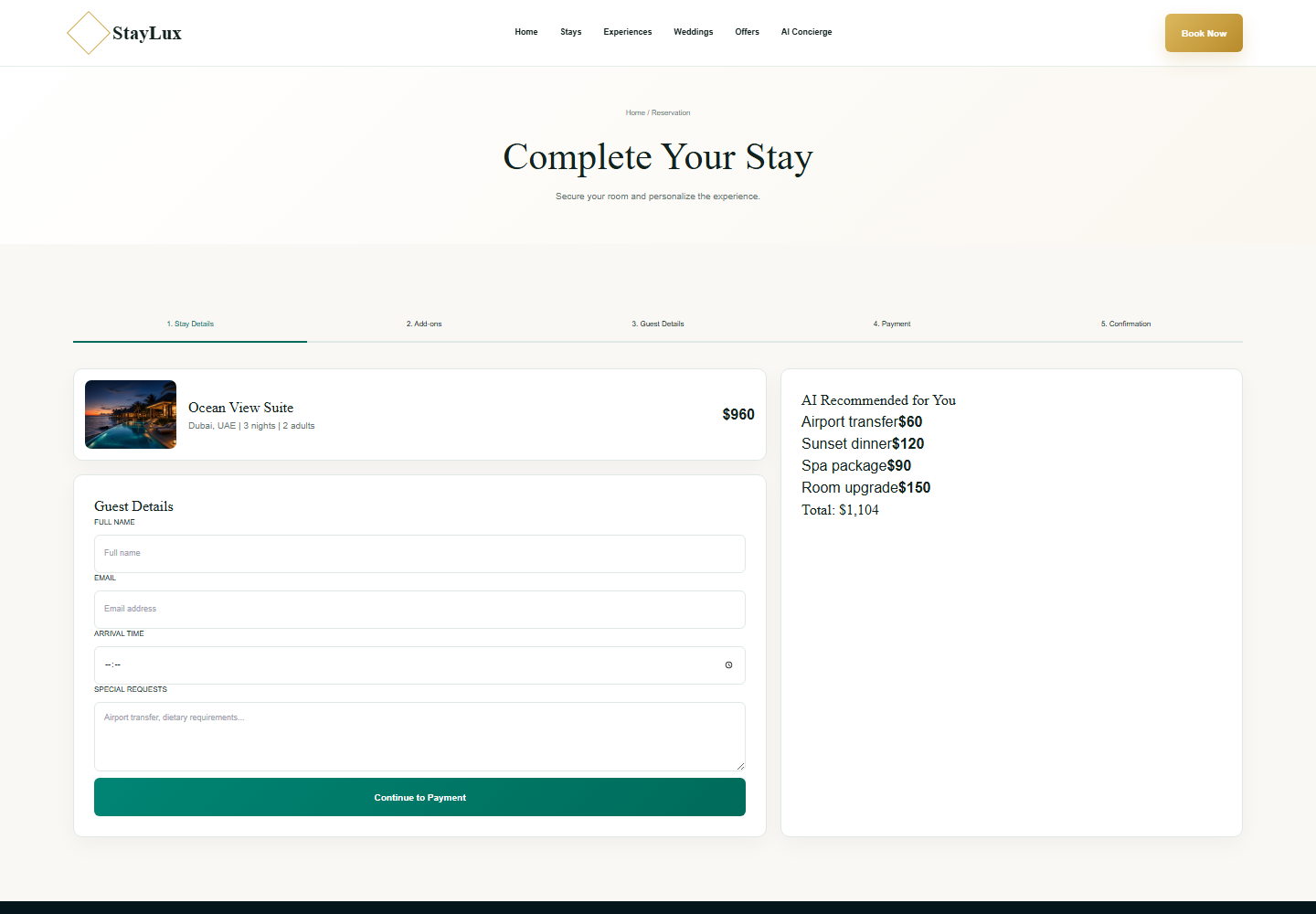 Booking