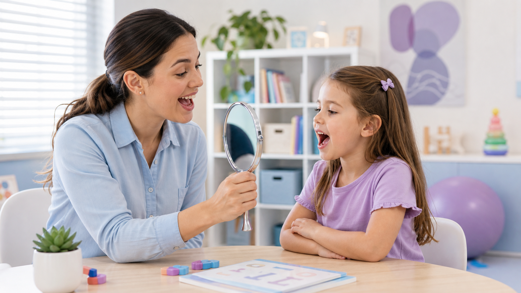 Speech therapy mirror practice